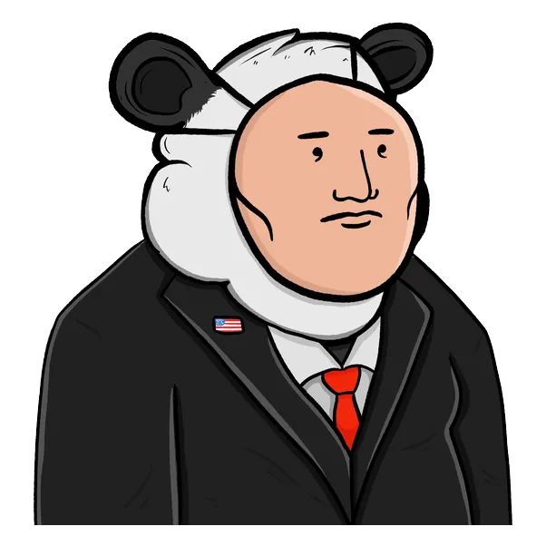 Scarebear with a panda's face