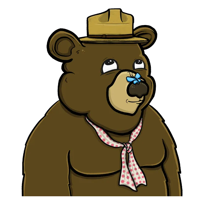 Scarebear in a fur hood